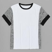 Romwe Guys Contrast Panel Ringer Tee