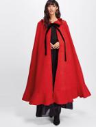 Romwe Bow Tied Neck Flounce Cloak Coat