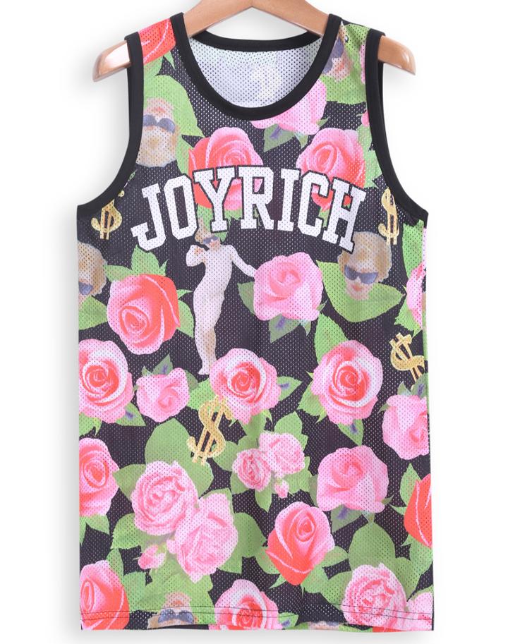 Romwe Rose Joyrich Print Vest