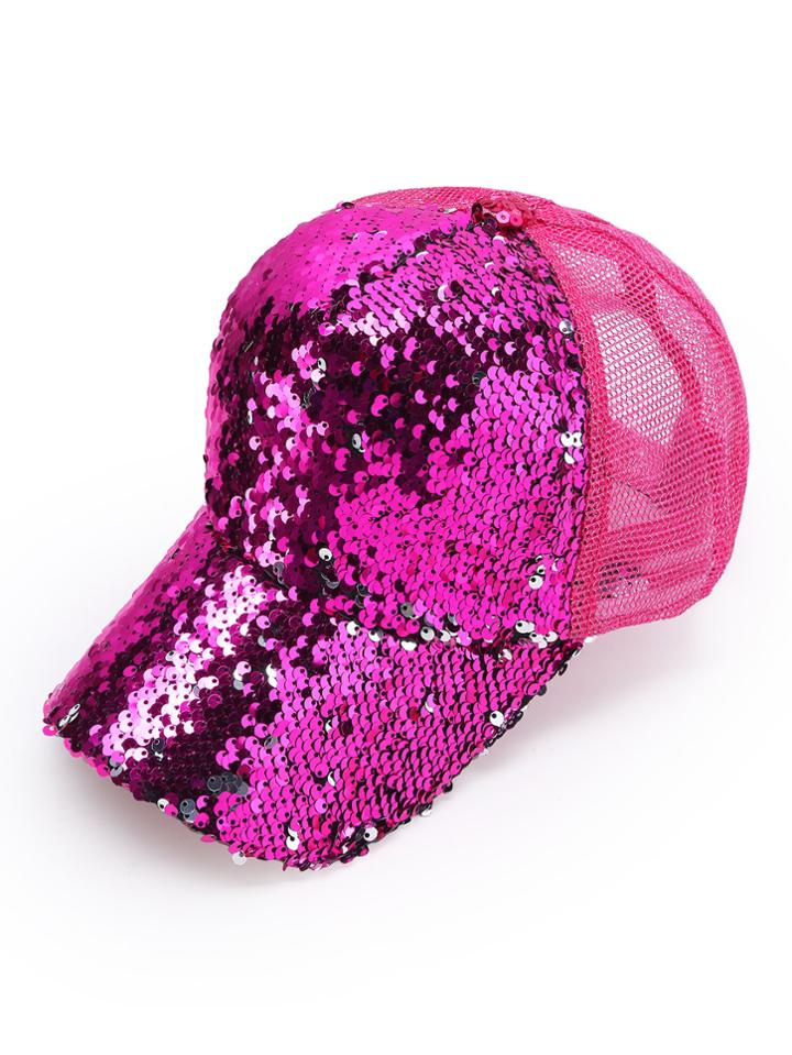 Romwe Sequin Design Baseball Hat