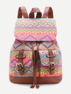 Romwe Front Double Pocket Boho Backpack