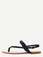 Romwe Black Buckle Strap Beach Flip Sandals