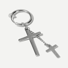 Romwe Men Double Cross Hoop Drop Earring 1pc