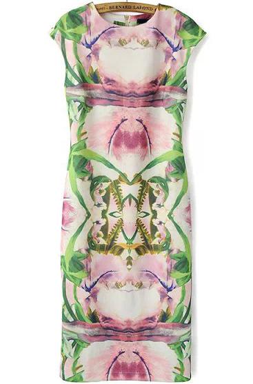 Romwe Floral Print Body Conscious Dress