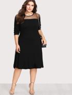 Romwe Mesh Insert Dress