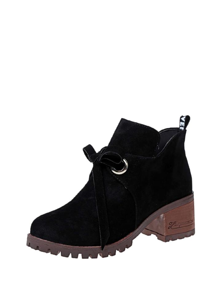 Romwe Grommet Detail Lace Up Ankle Boots