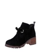 Romwe Grommet Detail Lace Up Ankle Boots