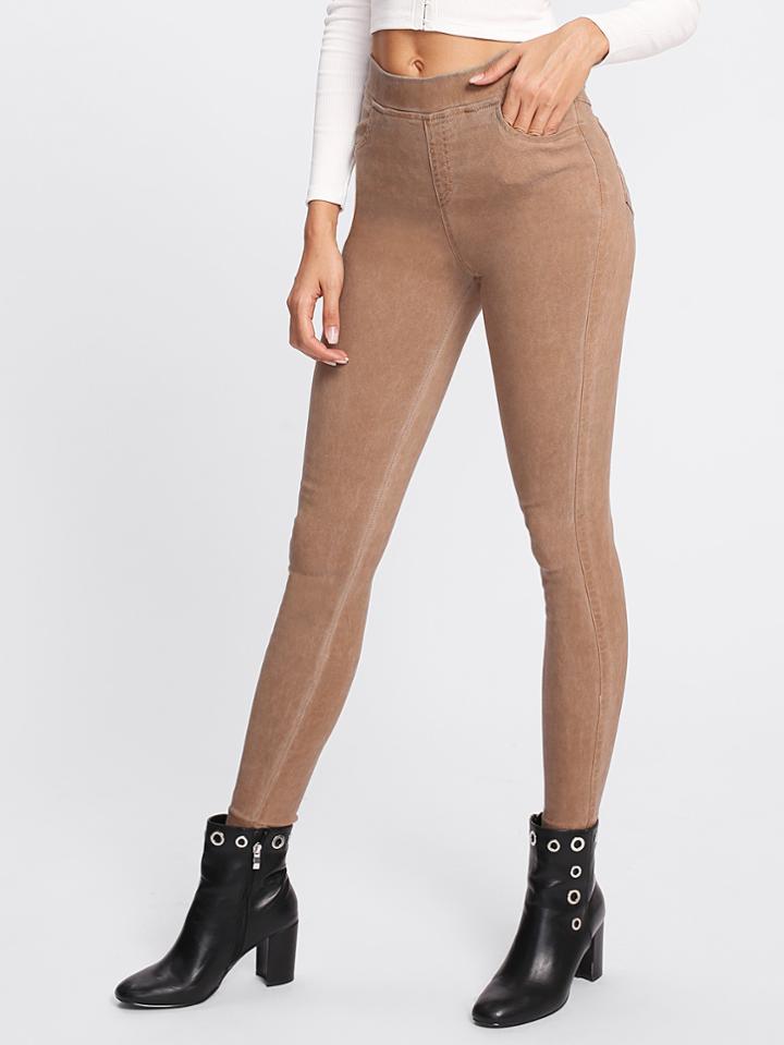 Romwe Bleach Wash Skinny Ankle Jeans
