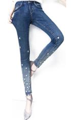 Romwe Bleached Star Print Denim Pant