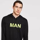 Romwe Guys Pocket Front Letter Hoodie