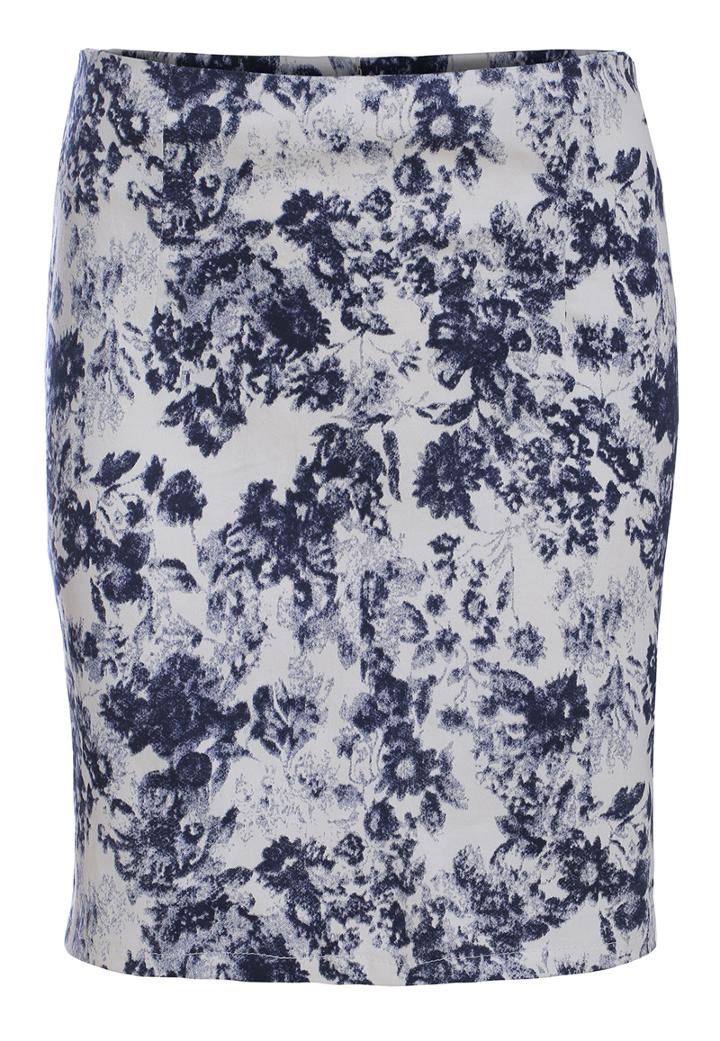 Romwe Floral Slim Bodycon Skirt