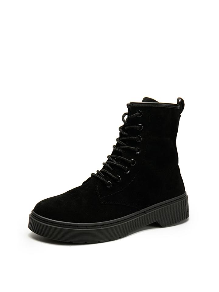 Romwe Lace Up Chunky Boots