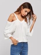 Romwe Cut Out Shoulder T-shirt