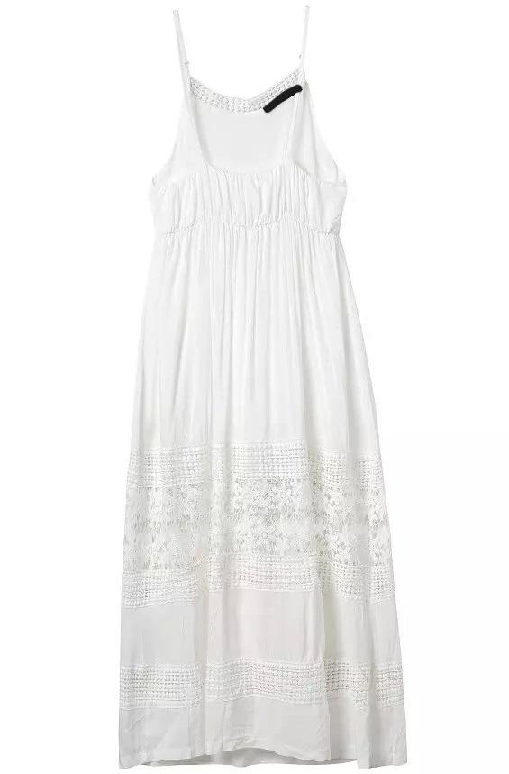 Romwe Spaghetti Strap With Lace Crochet Dress
