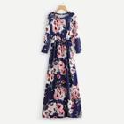 Romwe Allover Floral Print Dress