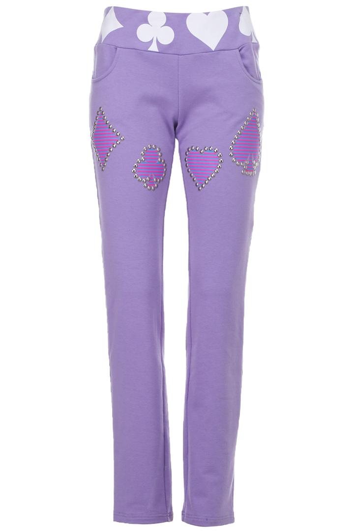 Romwe Purple Poker Pattern Pants