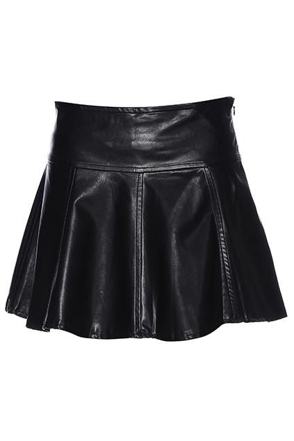 Romwe High Waist Pu Skirt