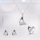 Romwe Irregular Triangle Necklace & Ring & Earrings Set