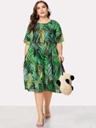 Romwe Tropic Print Dress