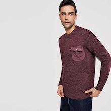 Romwe Men Pocket Detail Elbow Patch Jumper