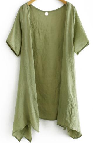 Romwe Short Sleeve Green Top