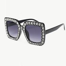 Romwe Rhinestone Decorated Sunglasses