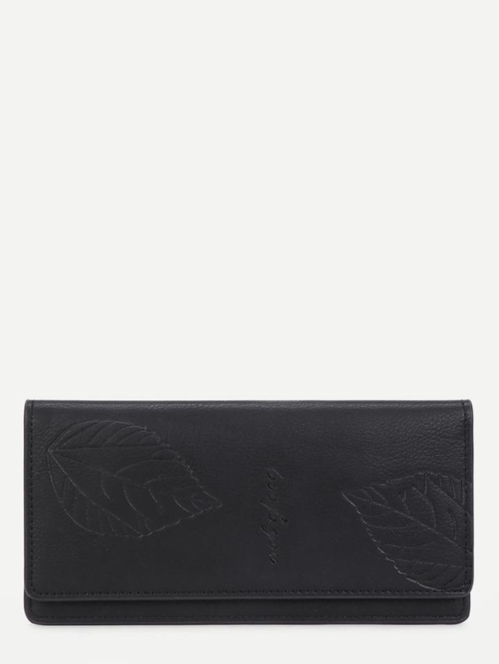 Romwe Leaf Pattern Pu Purse