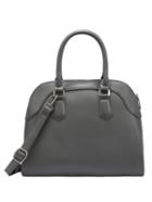 Romwe Faux Leather Structured Handbag With Strap - Grey
