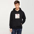 Romwe Men Figure Print Hoodie