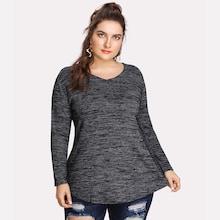 Romwe Plus Space Dye T-shirt