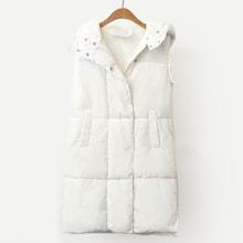 Romwe Plus Quilted Hooded Longline Vest