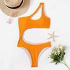 Romwe Cut-out Side One Shoulder Monokini