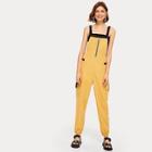 Romwe Zip Detail Dual Pocket Utility Jumpsuit