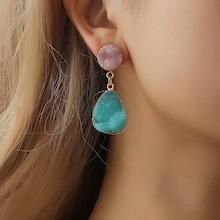 Romwe Glitter Stone Drop Earrings