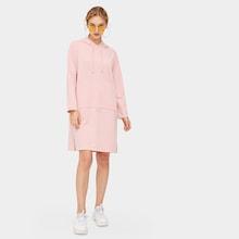Romwe Kangaroo Pocket Drawstring Hooded Sweatshirt Dress