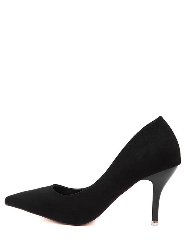 Romwe Faux Suede Pointed Toe Pumps