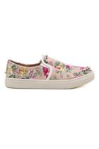 Romwe Romwe Floral Print Riveted Sneakers