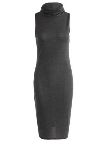 Romwe Turtleneck Sleeveless Bodycon Grey Dress