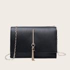 Romwe Tassel Decor Flap Chain Crossbody Bag