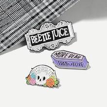 Romwe Coffin & Skeleton Brooch Set 3pcs