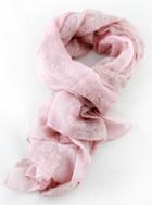 Romwe Pink Floral Silk Scarves