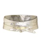 Romwe Sparkly Gold Knotted Front Wide Belt