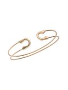 Romwe Gold Plated Hollow Out Wrap Open Bangle