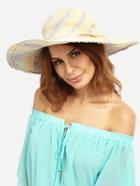 Romwe Multicolor Vacation Large Brimmed Straw Hat