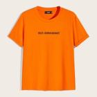 Romwe Guys Letter Print Rolled Up Sleeve T-shirt