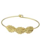 Romwe Gold Plated Leaf Chain Bracelet