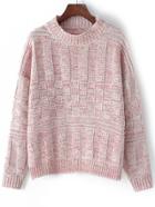 Romwe Chunky Knit Vintage Pink Sweater