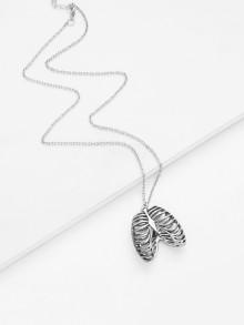 Romwe Bone Pendant Chain Necklace