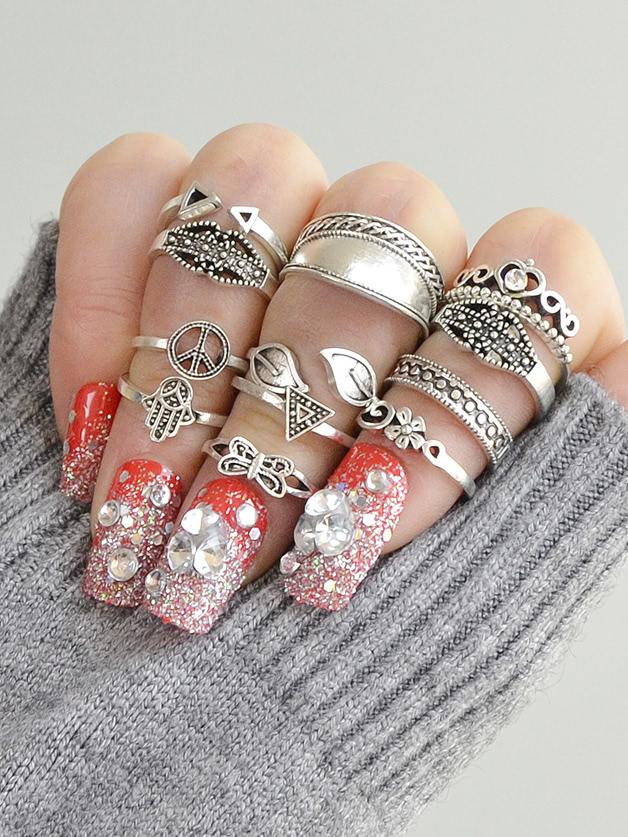 Romwe Joint Ring 11 Pieces Suit