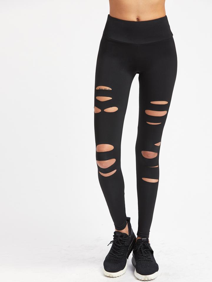 Romwe Active Cut Out Gym Leggings